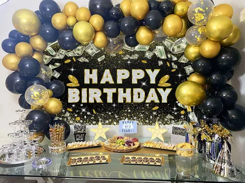 Telón de fondo de cumpleaños de 5 x 3 pies, fondo de fiesta para niños y niñas, suministros para cabina de fotos