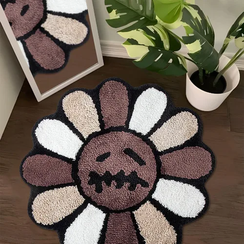 Miniatura 10 de Trippy Alfombra de Cara Feliz Alfombras Geniales Tufted de Secado Rápido Tapetes de Baño para Baño Antideslizantes Tapete de Baño Absorbente de Agua