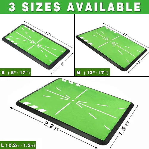 Miniatura 6 de CHAMPKEY Alfombrilla de golf de impacto premium de 8 x 17 pulgadas, versión mejorada Tapete de práctica de golf con comentarios de caminos Guías
