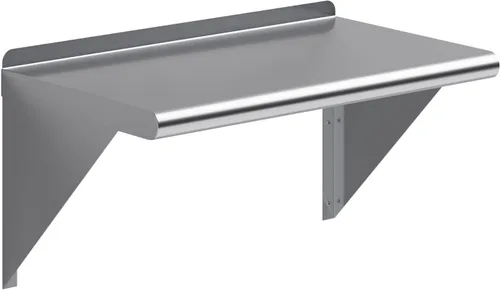 AmGood Estante de pared de acero inoxidable de 24 pulgadas de largo x 14 pulgadas de profundidad | Certificado NSF | Estantería de metal para