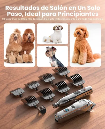 Miniatura 8 de oneisall - Cortaúñas para perros para el aseo de abrigos gruesos/pesados, kit de aseo para perros 4 en 1 de bajo ruido con hoja de acero inoxidable