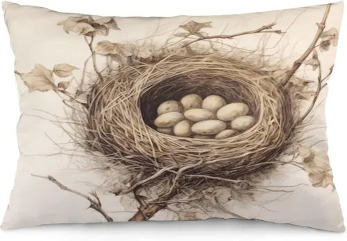 Miniatura 21 de Funda de almohada rústica de 12 x 20 pulgadas, diseño de cabaña en el bosque, súper suave, funda de cojín impresa de doble cara, funda de almohada