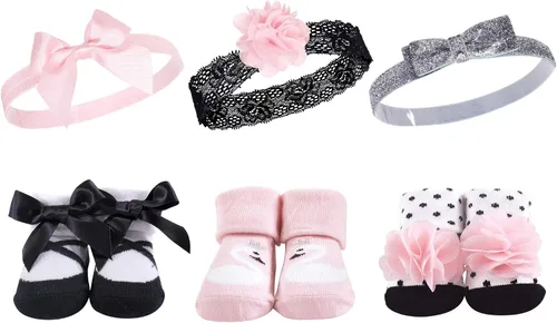 Miniatura 6 de Hudson Baby Conjunto de regalo de diadema y calcetines para niña Flor azul marino rosa