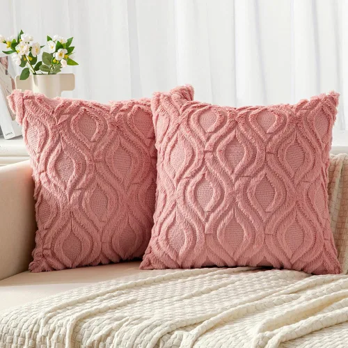 Miniatura 23 de MIULEE - Juego de 2 fundas de almohada de lana sintética suave y afelpada, fundas decorativas de estilo bohemio para sofá, sala de estar, cama, 18 x