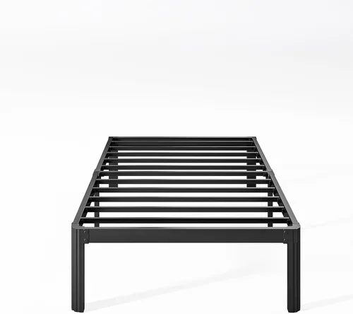 Miniatura 10 de Marco de cama King de metal de 16 pulgadas de alto, no necesita somier, plataforma de marco de cama de tamaño King resistente, sin ruido, fácil