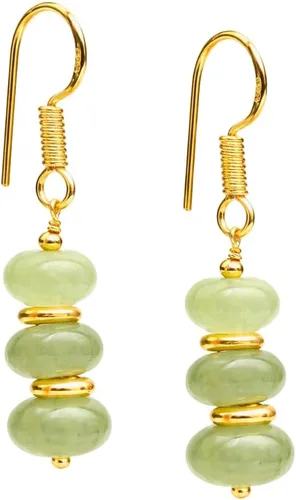 Gempires - Aretes ligeros con cuentas hechas a mano, hipoalergénicos, chapados en oro, aretes colgantes para mujer
