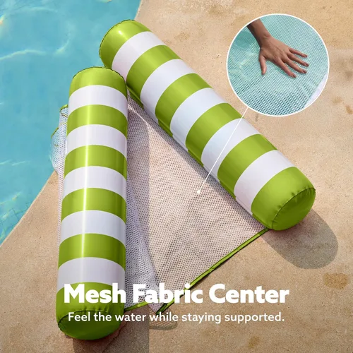 Miniatura 6 de SLOOSH 4 Packs Strip Type Hammock Pool Floats Adults, 4-in-1 Multi-Purpose Inflatable Pool Floaties PVC Water Hammock Lounge