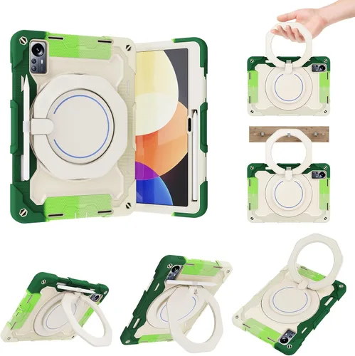 Miniatura 12 de Funda de silicona para tablet Xiaomi Mi Pad 5 Pro de 12.4 pulgadas, a prueba de golpes con soporte para lápices, correa para el hombro, soporte