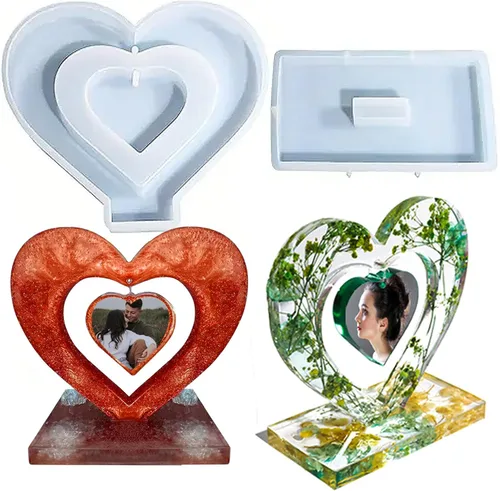 Miniatura 10 de Molde grande de silicona, moldes de marco de fotos de resina, moldes de resina en forma de árbol de Navidad para fundición de epoxi, moldes de marco