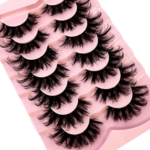 Miniatura 4 de 7 pares de pestañas de ojo de gato 3D pestañas postizas naturales 5D esponjosas suaves cruzadas pestañas manga pestañas Wispy Natural pestañas