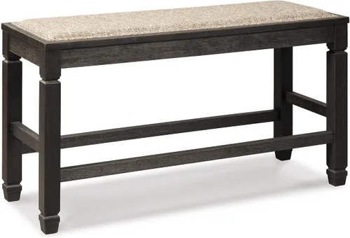 Signature Design by Ashley Tyler Creek Urban Farmhouse - Banco de comedor tapizado con altura de mostrador, casi negro