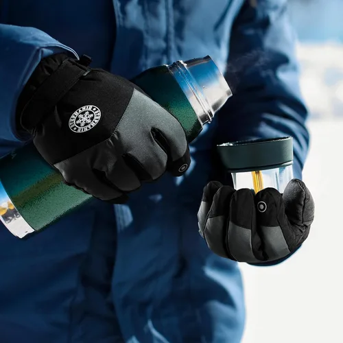 Miniatura 6 de DOFOWORK Guantes de esquí para hombre, guantes de invierno cálidos para hombres y mujeres, guantes impermeables para pantalla táctil, guantes