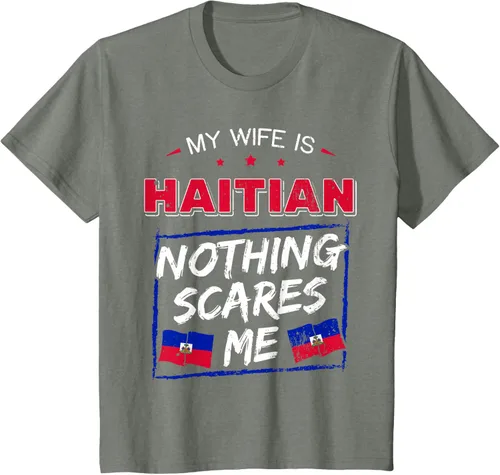 Miniatura 103 de My Wife Is Haitian Republic of Haiti Heritage Roots - Camiseta con bandera, Negro, S