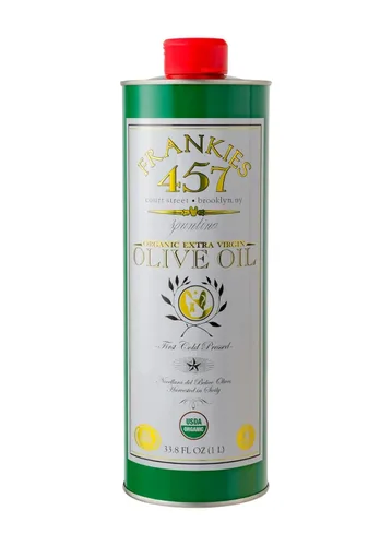 Frankies 457 Aceite de oliva virgen extra orgánico – Aceite de oliva castelvetrano premium – Cosechado en Sicilia – puro italiano auténtico –
