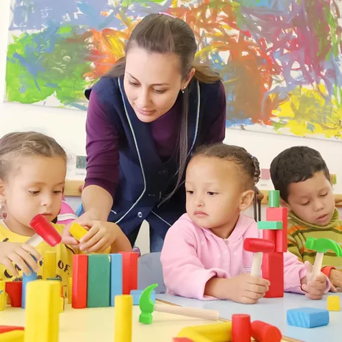Miniatura 2 de Martillos de madera de simulación de martillos de madera pequeños de plástico para niños pequeños, herramientas de mantenimiento portátiles
