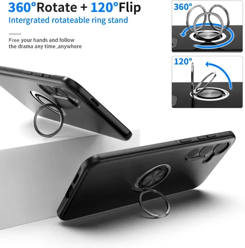 Miniatura 7 de Funda para Samsung Galaxy S26 con protector de pantalla de vidrio templado, híbrida 2 en 1, funda protectora delgada duradera con anillo magnético