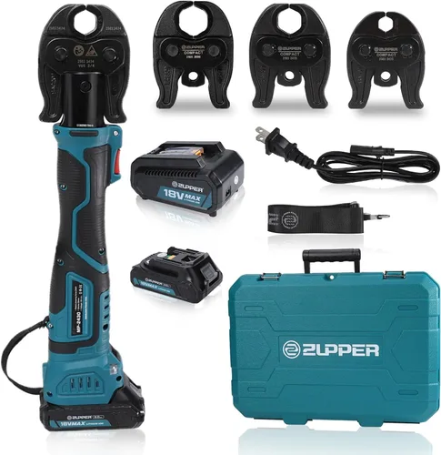 Miniatura 10 de ZUPPER Pro Press - Herramienta crimpadora de cobre con 3 mandíbulas de prensa Pro de 1/2 pulgadas, 3/4 pulgadas y 1 pulgada, herramienta compacta