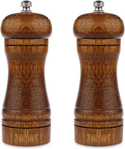 Miniatura 8 de Molinillo de pimienta – Molinillo de pimienta de 5 pulgadas, molinillo de pimienta recargable, juego de molinillo de sal y pimienta de roble