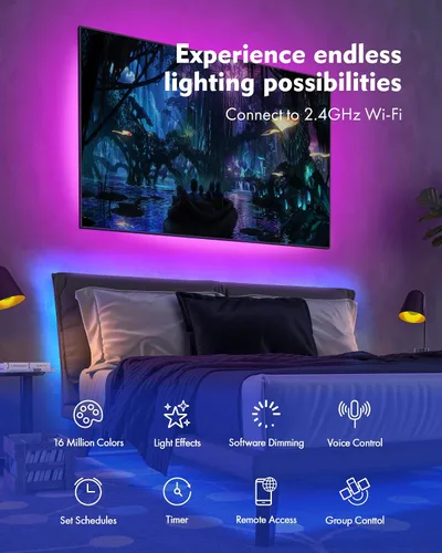 Miniatura 3 de VOCOlinc - Tira de luz LED que funciona con Homekit Alexa y el asistente de Google, no requiere Hub, 2.4 GHZ