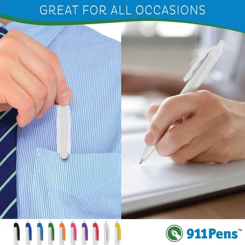 Miniatura 7 de (50 bolígrafos blancos) impresos en Estados Unidos, bolígrafo de tinta de escritura personalizado, impreso con tu logotipo y texto