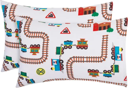 Paquete de 2 fundas de almohada de viaje para niños pequeños, 100 % microfibra suave, transpirable e hipoalergénica, de 14 x 20 pulgadas, fundas de