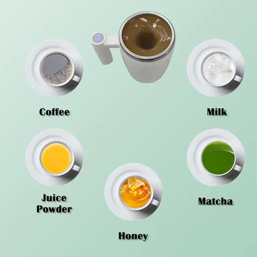 Miniatura 4 de Taza recargable autoagitación - Taza de acero inoxidable automezclable magnética eléctrica para oficina/cocina/viajes/hogar Café/Té/Chocolate Negro