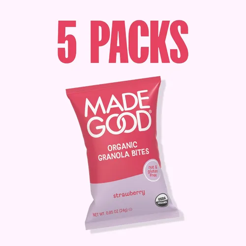 Miniatura 8 de MadeGood - Bocaditos orgánicos de granola de fresa, 5 unidades x 0.85 onzas