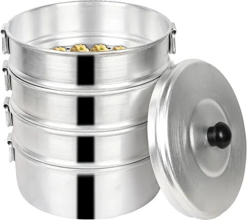 Miniatura 4 de Tabakh - Vaporizador momos de aluminio de 10 pulgadas, estándar, color plateado
