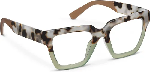 Miniatura 2 de Oprah's Favorite Things Take a Bow - Gafas de lectura cuadradas de gran tamaño con bloqueo de luz azul Tortuga Chai/Verde