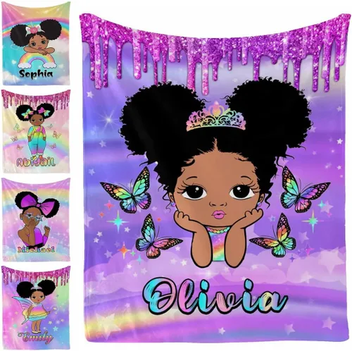 Miniatura 7 de Manta personalizada, 20 colores para niño y niña, manta con nombre personalizado para niños y adultos, manta de Navidad para niños y niñas