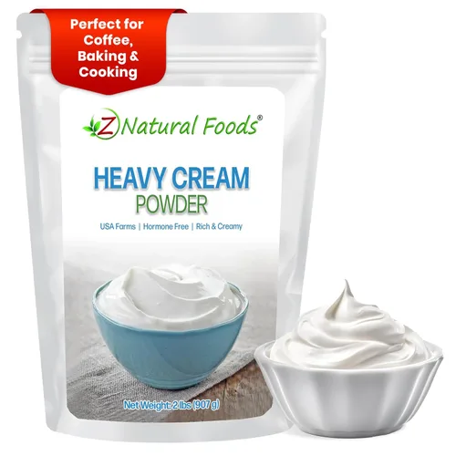 Miniatura 8 de Z Natural Foods Crema en polvo pesada – Densa en nutrientes y deliciosa crema en polvo con 1 año de vida útil – Fácil de usar y perfecta para café