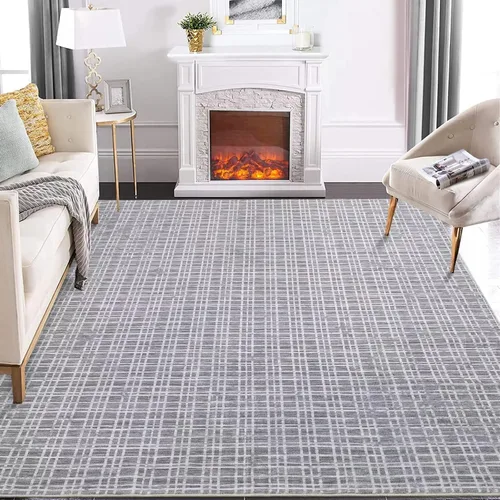 Miniatura 12 de GAOMON Alfombra Corredor de Área de 2 x 6 pies moderna geométrica gris de lana sintética antideslizante de pelo bajo hecha a máquina lavable