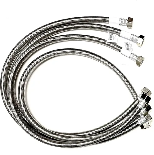 Miniatura 9 de Línea de conector de suministro de agua para grifo, acero inoxidable trenzado, línea de suministro de grifo, rosca de tubo de hierro hembra de 1/2