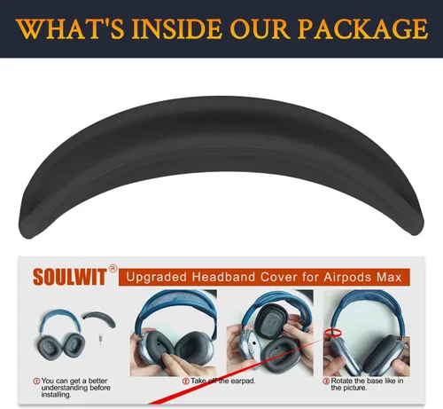 Miniatura 8 de SOULWIT - Protector de diadema para AirPods Max, cubierta completa a prueba de sudor, para entrenamientos de gimnasio, (requiere fácil desmontaje)