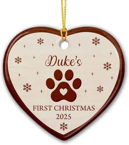 Miniatura 12 de Cat's First Christmas 2023 - Adorno personalizado de gatito, adorno de Navidad de cerámica personalizado con nombre de gato para gato, mamá y papá