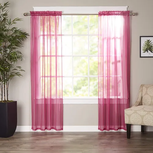 Miniatura 22 de Elegant Comfort - Cortinas transparentes de lujo con bolsillo para barra para cocina, dormitorio y sala de estar, Microfibra, Beige