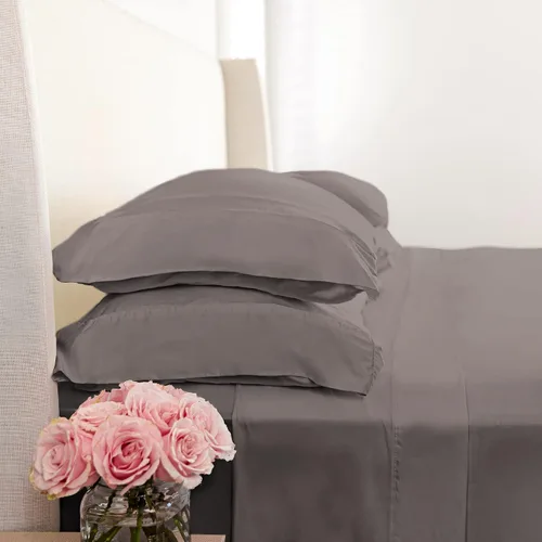Miniatura 9 de KICKEE Sheet Set, 100% Viscose from Bamboo, Sateen Weave, Silky Soft Bedding for Heavenly Comfort, Best 300 Thread Count (Blue Suede, Queen)
