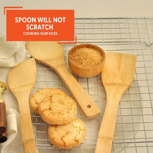 Miniatura 4 de IMUSA USA Cookware - Juego de cucharas (3 piezas, bambú)