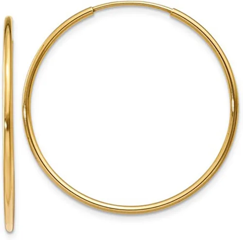 Miniatura 10 de Aretes de aro infinito de oro de 14k, tubo de 1,25 mm de grosor