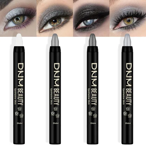 Miniatura 17 de Kaely - Juego de 2 barras de sombra de ojos en crema para ojos, lápiz brillante perla blanca y perla negra, maquillaje brillante de ojos