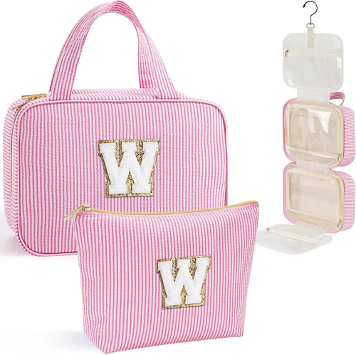 Miniatura 52 de YOOLIFE Regalos de cumpleaños para mujeres adolescentes, neceser colgante con inicial para mujeres, adolescentes y niñas, bolsa de aseo de viaje