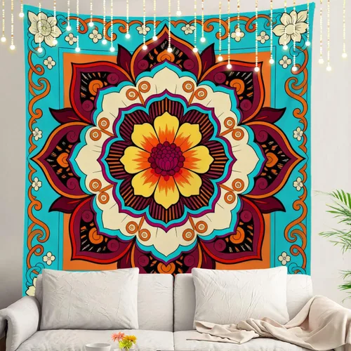 Miniatura 31 de Shrahala Circles Tapestry, Abstract Art With Various Circles Wall Hanging Hd Print Polyester Backdrop For Dorm Room Bedroom 30 X 40 In