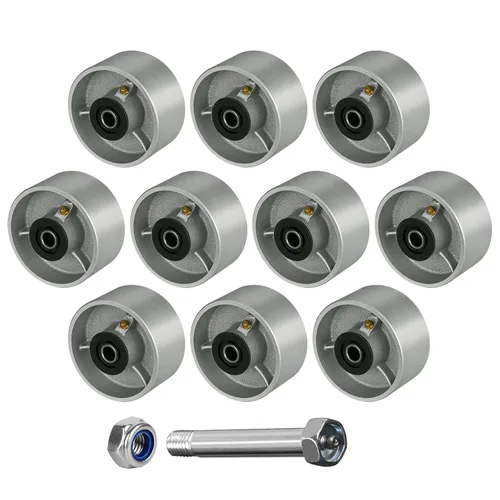 Miniatura 21 de Ruedas industriales de 3" x 2", rueda de hierro fundido de acero – Rueda de servicio pesado – Capacidad de 800 libras cada una, rodamiento