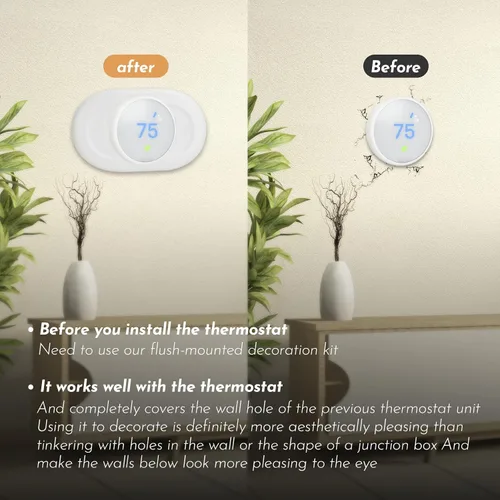 Miniatura 5 de Nest Smart Home - Kit de accesorios de termostato para el hogar, compatible con termostato Google Nest 2020, molduras WiFi programables, paquete