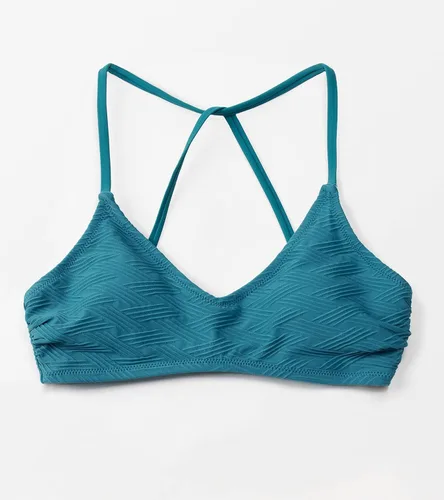Miniatura 29 de CUPSHE - Parte superior de bikini para mujer; traje de baño superior con diseño cruzado, tirantes delgados y escote en V