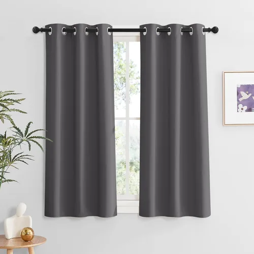 Miniatura 33 de RYB HOME Cortinas opacas de cocina de 36 pulgadas de largo, tratamiento de privacidad para ventanas pequeñas, aislamiento térmico, telón de fondo