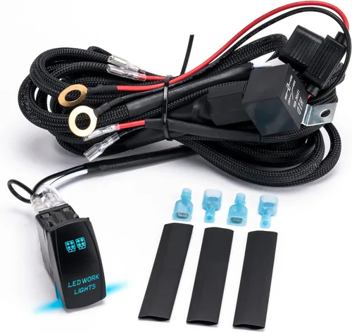 Miniatura 9 de Arnés de cableado de 1 cable, kit de cable de nailon de 12 V 40 A para barras de luz LED, luces antiniebla, luces de conducción y trabajo