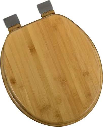 Miniatura 13 de 5Q1E1-17BR - Asiento de inodoro de madera natural con acabado decorativo, incluye bisagra Vari-Adjust Lok-Down R'N'C, alargado, roble claro