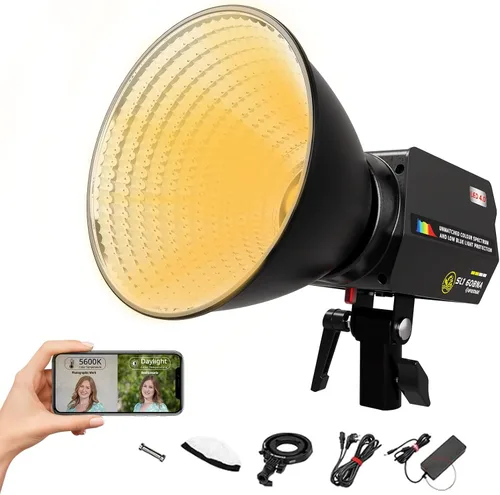 IFOOTAGE Luz de Video LED 70W SL1 60BNA Iluminación de Fotografía Bi-Color, Salida Continua de 2700-6500K, Iluminación de Video Portátil para