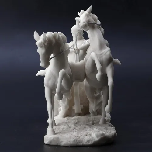Miniatura 3 de Veronese Design Centurión romano de 10 1/4 pulgadas en dos caballos carro estatua de resina mármol acabado blanco